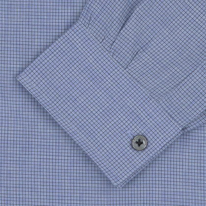 Weekend Fit Blue Cashmerello Light Shirt with Dorset Collar and 1-Button Cuffs Image 3