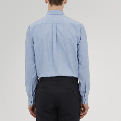 Weekend Fit Blue Cashmerello Light Shirt with Dorset Collar and 1-Button Cuffs Image 2