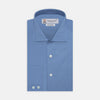 View 1 of product Tailored Fit Deep Blue Cotton Shirt with Kent Collar and 2-Button Cuffs