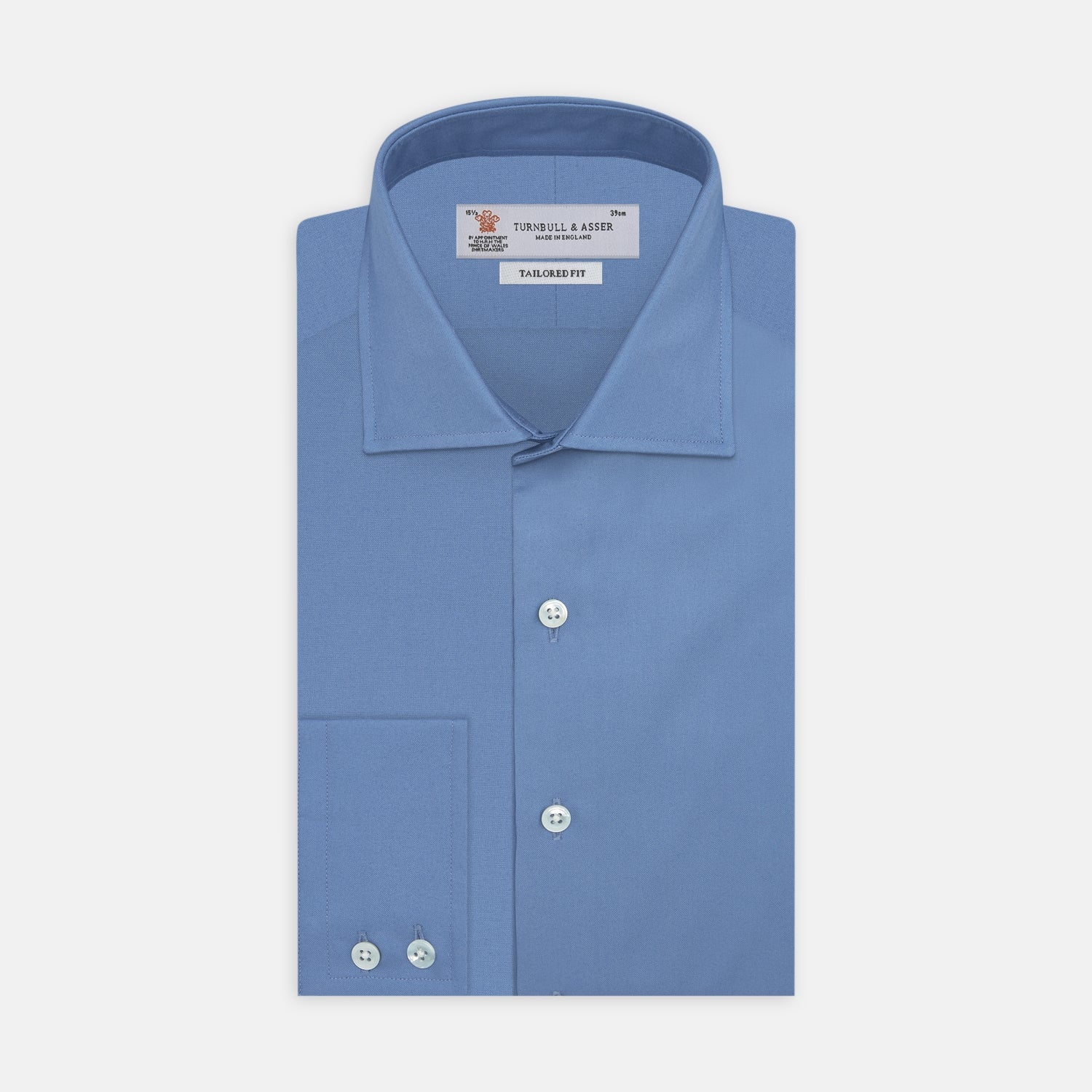 View 1 of product Tailored Fit Deep Blue Cotton Shirt with Kent Collar and 2-Button Cuffs