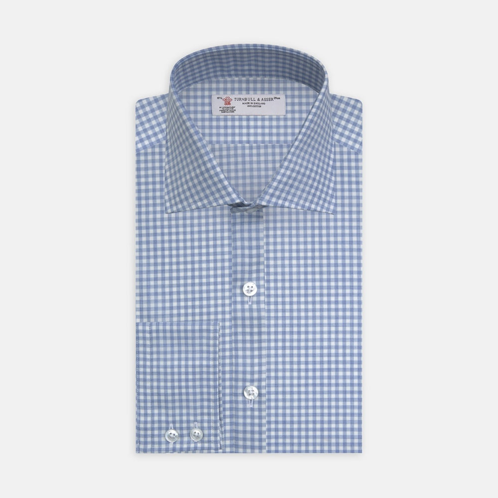 Light Blue Gingham Cotton Fabric