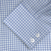 Tailored Fit Light Blue Gingham Shirt with Kent Collar and 2-Button Cuffs