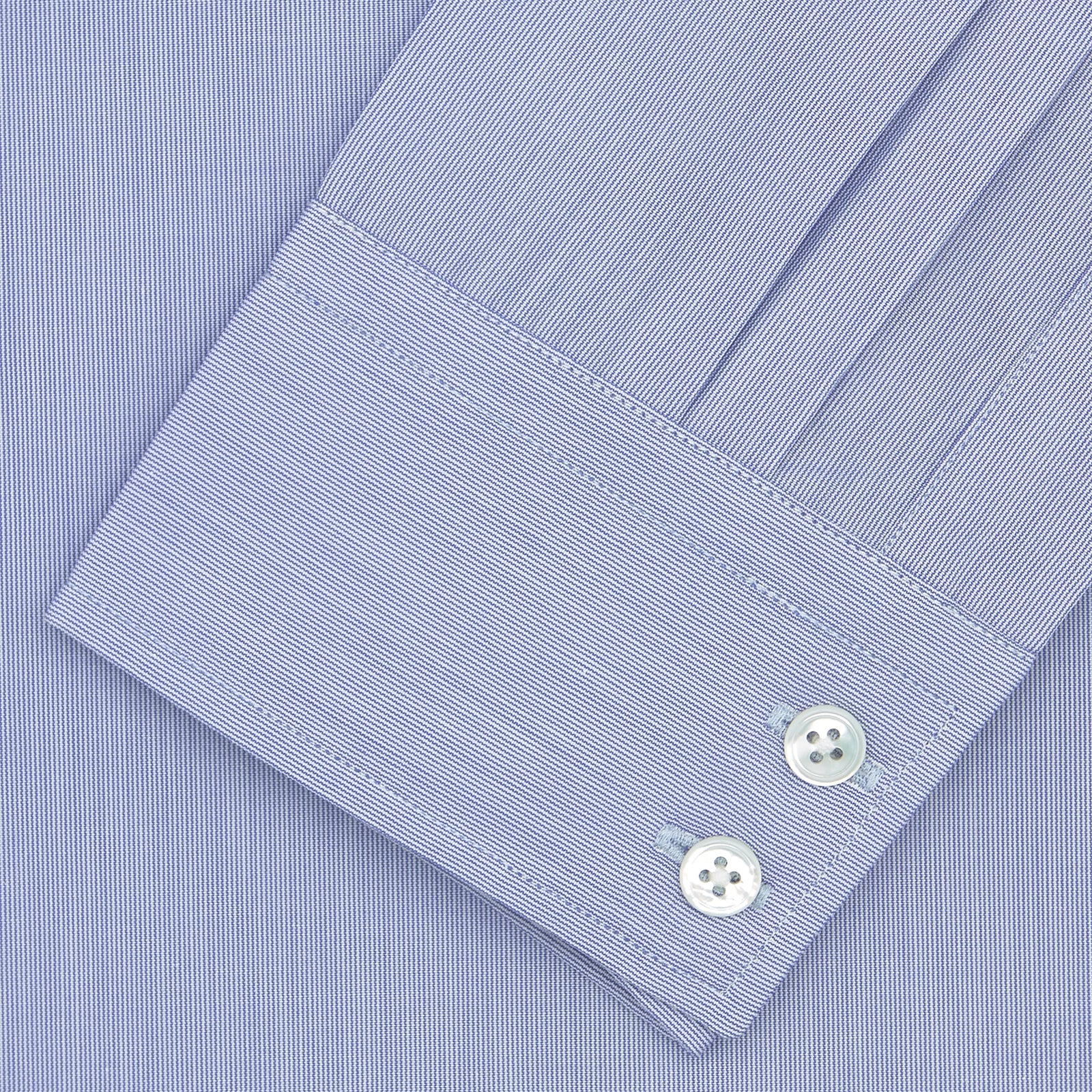 View 2 of product Blue Hairline Stripe Tailored Fit Shirt with Kent Collar and Double Cuffs