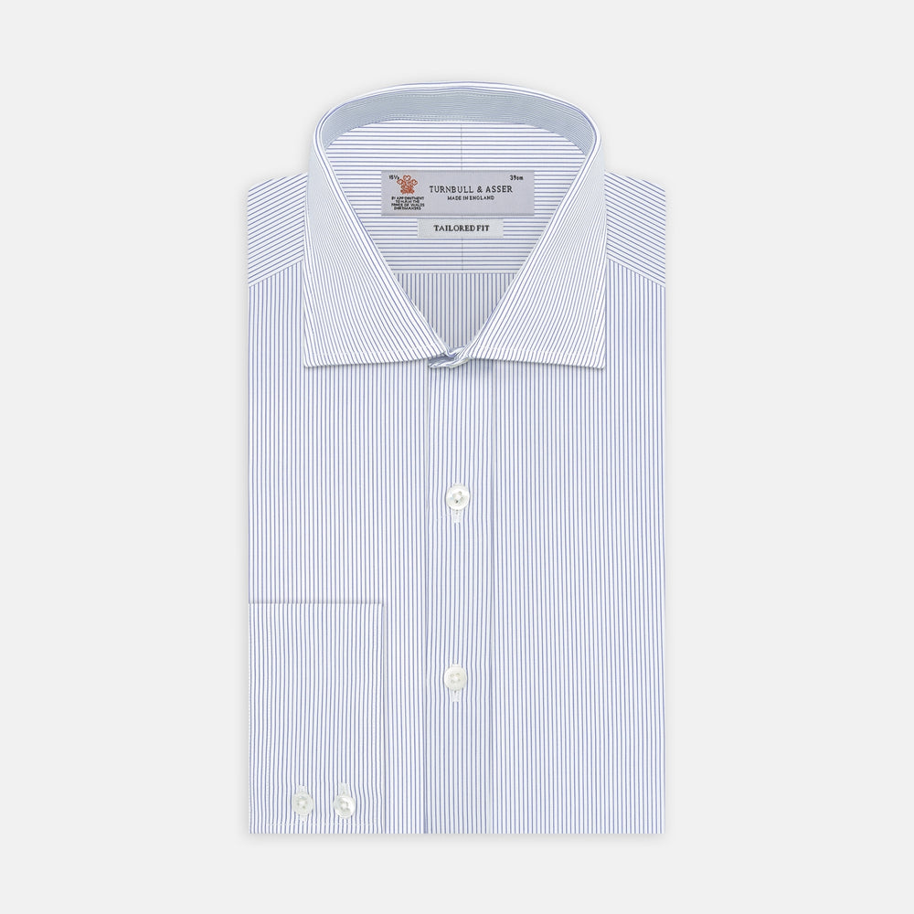 SHIRTS TAILORED FIT KENT COLLAR DC  STR  BLUE