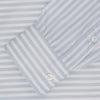 View 2 of product Weekend Fit Blue Stripe Cotton Shirt with Dorset Collar and 1-Button Cuffs
