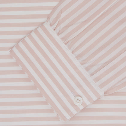Weekend Fit Pink Stripe Cotton Shirt with Dorset Collar and 1-Button Cuffs Image 1