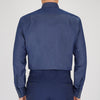 View 3 of product Dark Blue Denim-Cashmere Dress Shirt with T&A Collar and 3-Button Cuffs