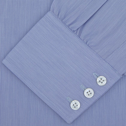 Blue Hairline Stripe Shirt with Regent Collar and 3-Button Cuffs Image 1