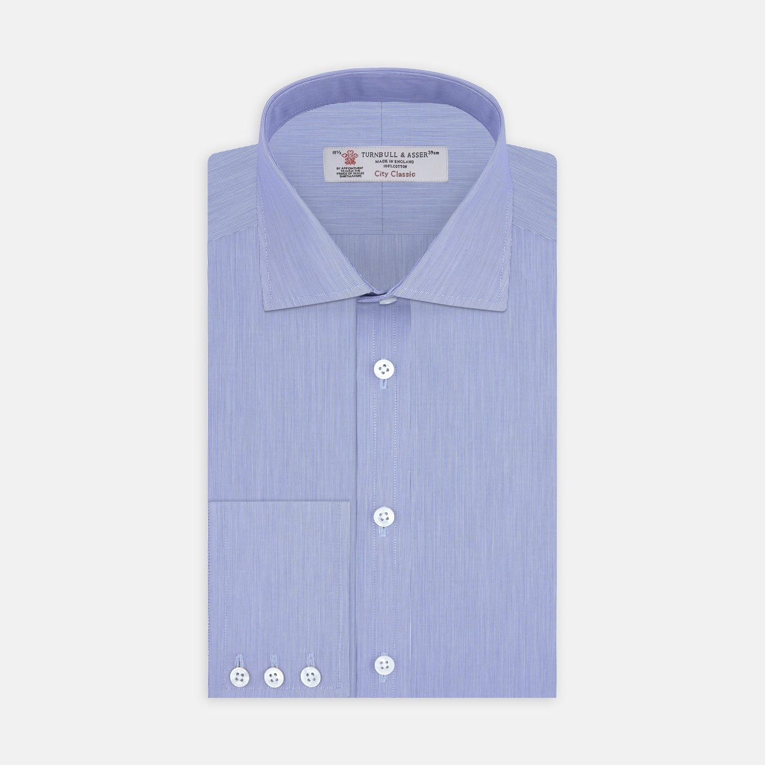 Blue Hairline Stripe dress shirt with Regent Collar and 3-Button Cuffs | Turnbull & Asser Turnbull & Asser US Blue Hairline Stripe dress shirt with Regent Collar and 3-Button Cuffs | Turnbull & Asser Turnbull & Asser US