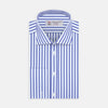 View 1 of product Blue and White Candy Stripe Shirt with Regent Collar and Double Cuffs