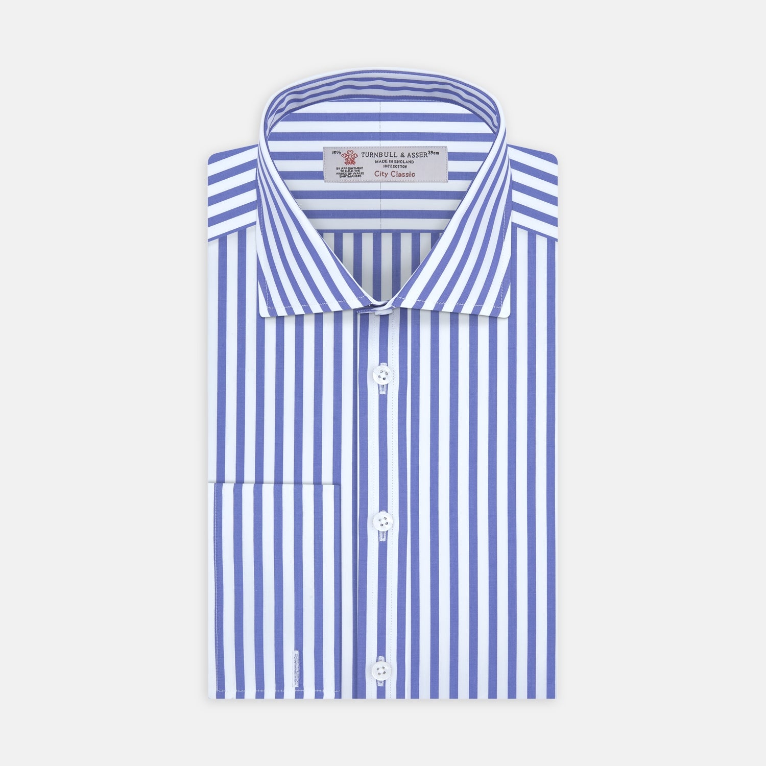 princess polly baby blue dress CONTRAST COLLAR Micro Stripe CUTAWAY-COLLAR SHIRT – BLUE/WHITE main image 0