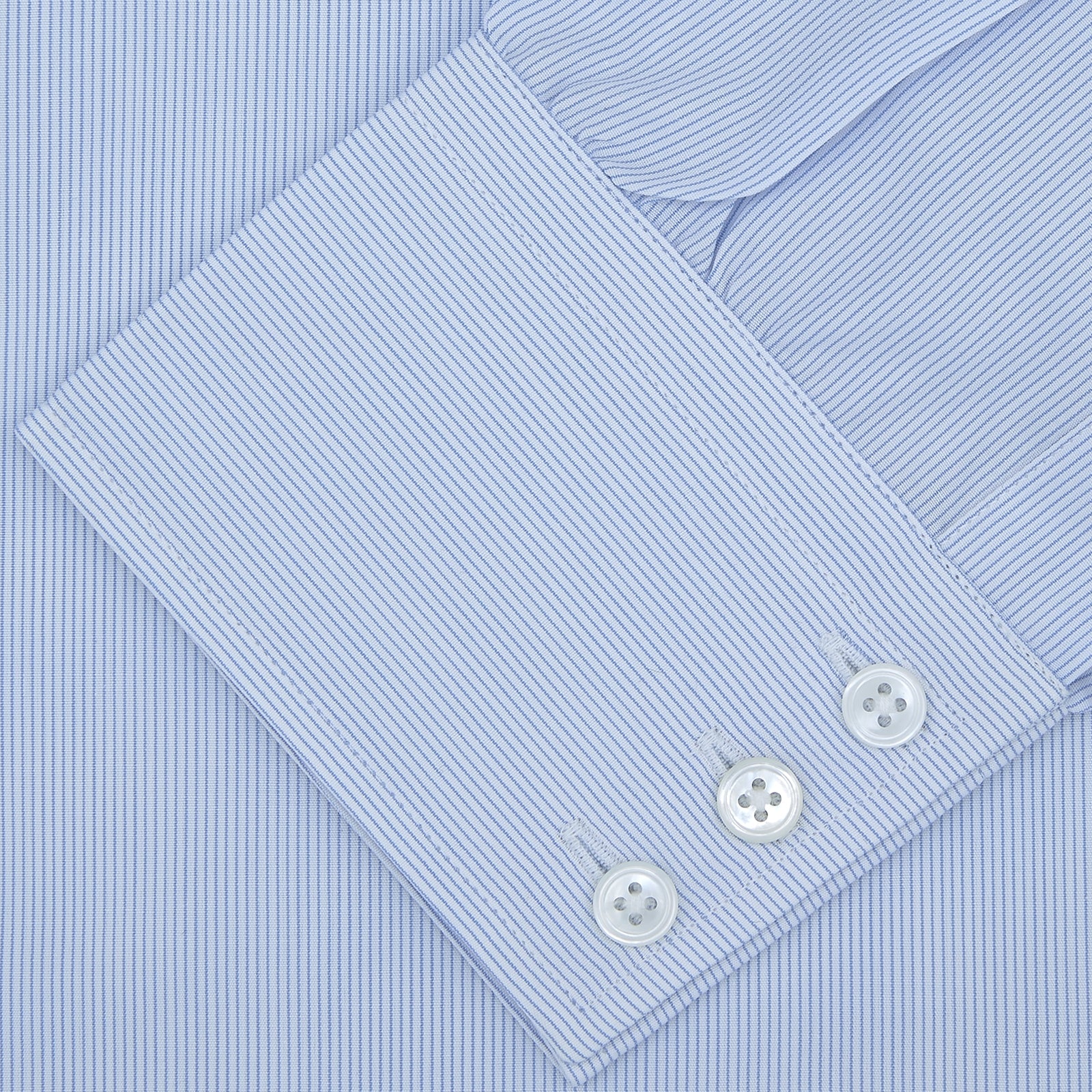 View 2 of product Blue Hairline Stripe Shirt with T&amp;A Collar and 3-Button Cuffs