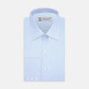 View 1 of product Blue Hairline Stripe Shirt with T&amp;A Collar and 3-Button Cuffs