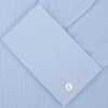 Blue Hairline Stripe Shirt with T&A Collar and Double Cuffs