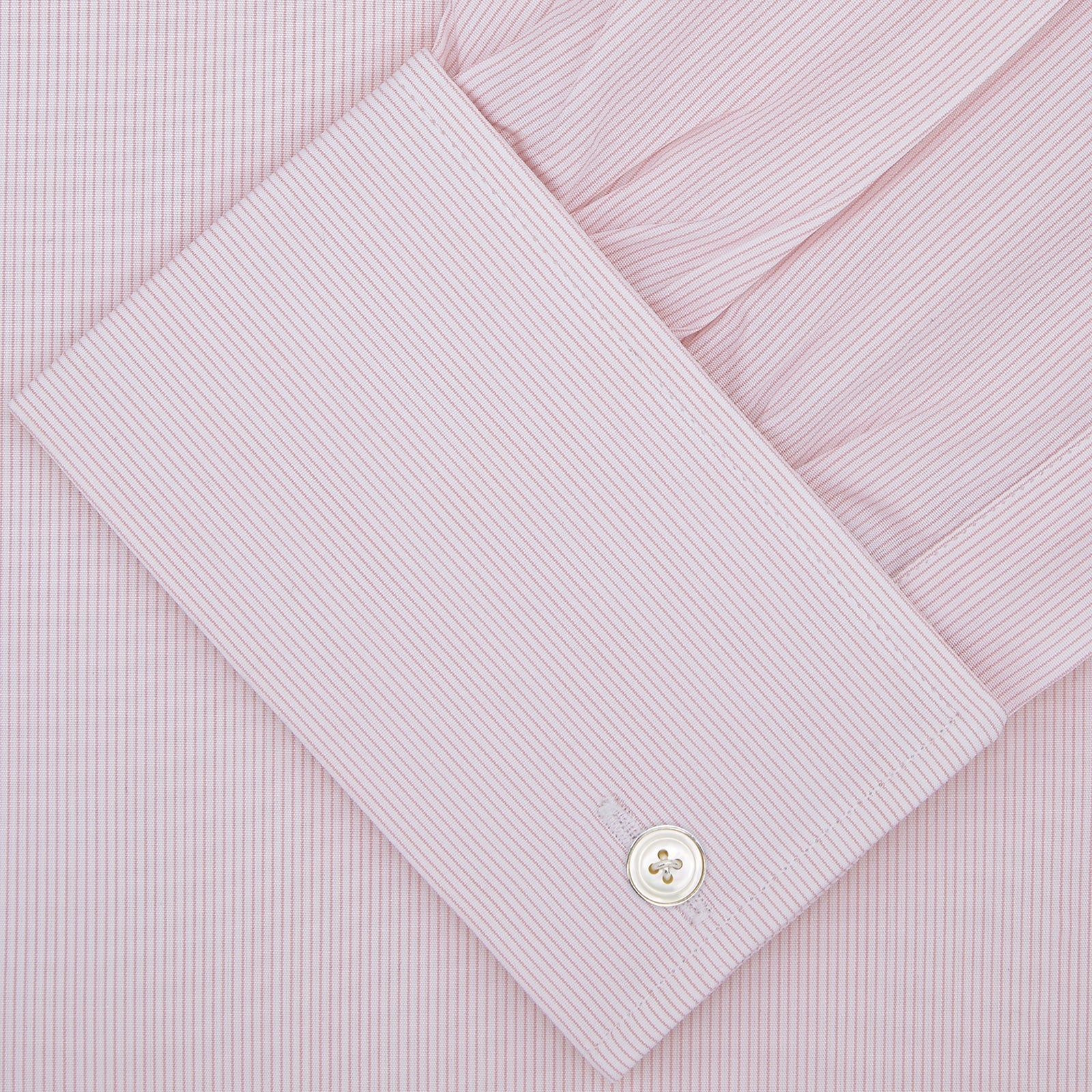 View 4 of product Pink Hairline Stripe Cotton Shirt with T&amp;A Collar and Double Cuffs