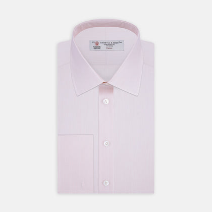 Pink Hairline Stripe Cotton Shirt with T&amp;A Collar and Double Cuffs