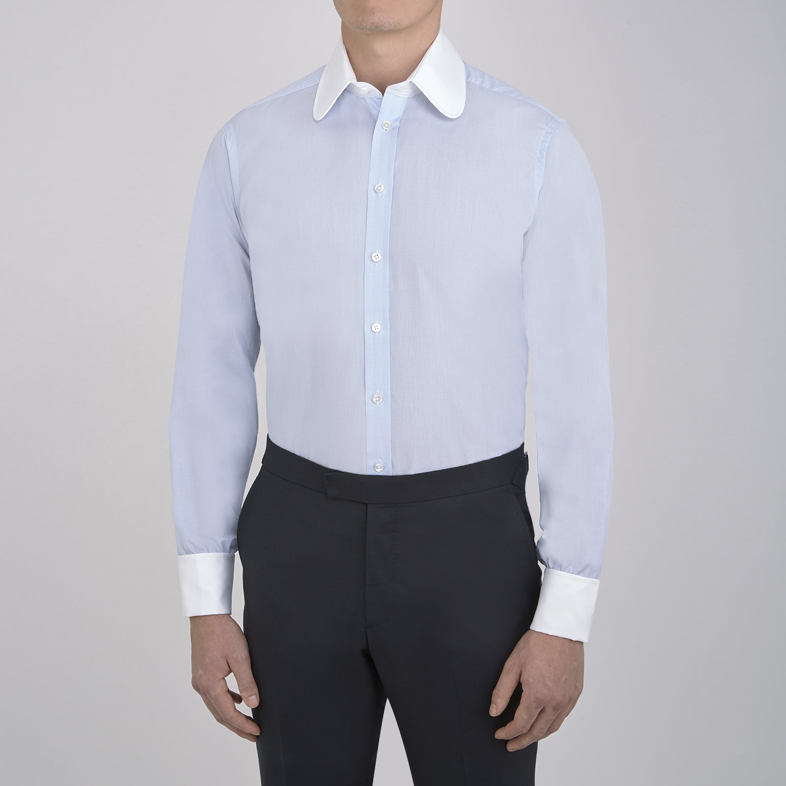 View 2 of product The Great Gatsby Cotton Shirt with White Collar and Double Cuffs