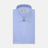 View 1 of product Two-Fold 200 Blue Cotton Shirt with T&amp;A Collar and 3-Button Cuffs