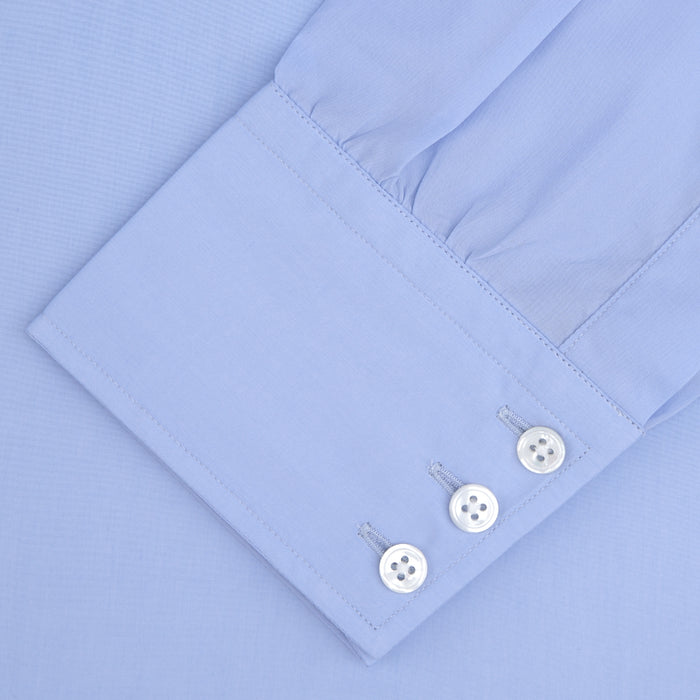 Two-Fold 200 Blue Cotton Shirt with T&A Collar and 3-Button Cuffs Image 3