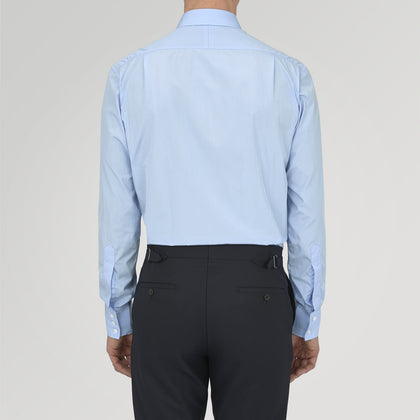 Two-Fold 200 Blue Cotton Shirt with T&amp;A Collar and 3-Button Cuffs Image 2