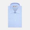 View 1 of product Sky Blue Micro-Check Shirt with T&amp;A Collar and Double Cuffs