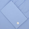 Sky Blue Micro-Check Shirt with T&A Collar and Double Cuffs