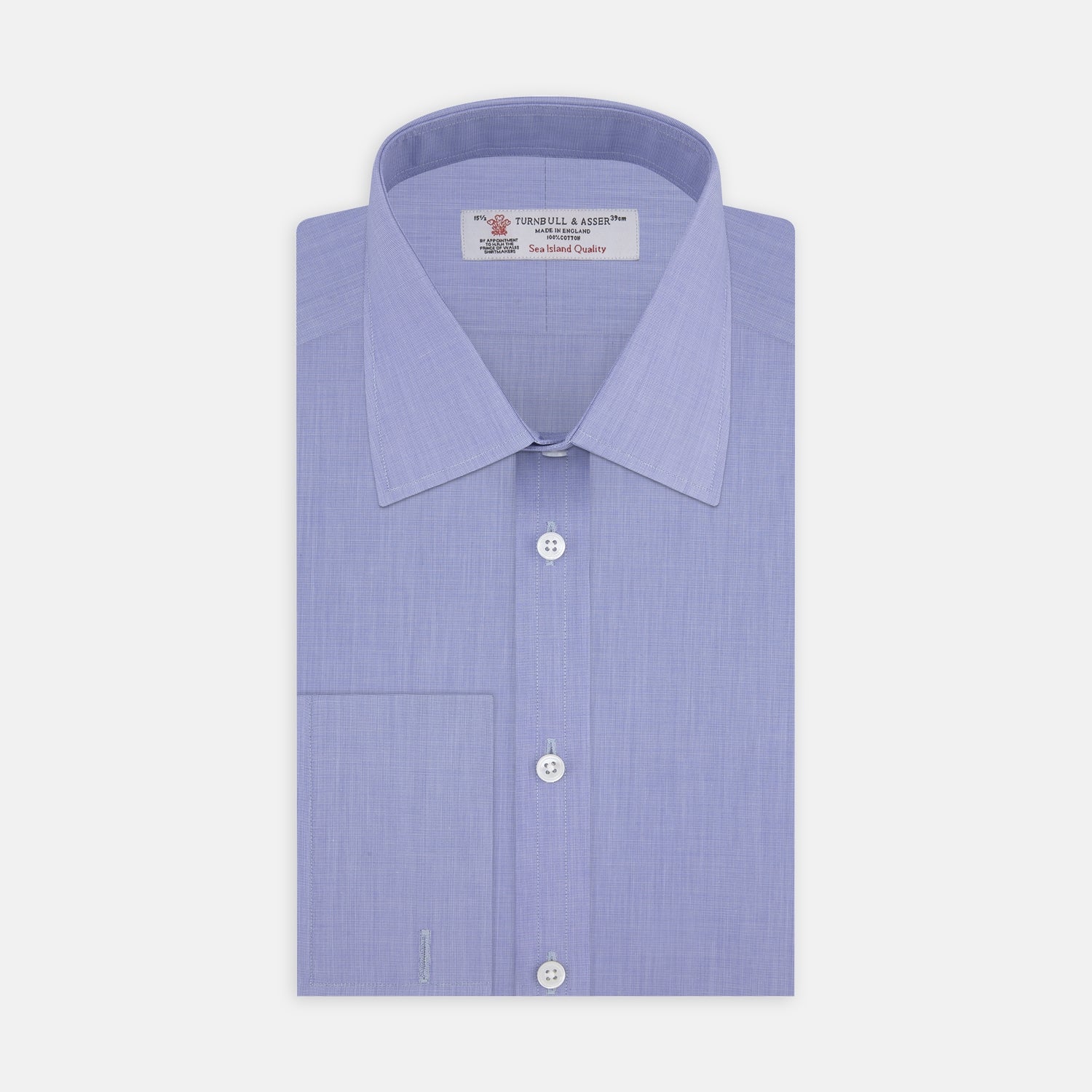 View 1 of product Dark Blue Sea Island Quality Cotton Shirt with T&amp;A Collar and Double Cuffs