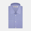 Dark Blue Sea Island Quality Cotton Shirt with T&A Collar and Double Cuffs