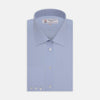View 1 of product Blue West Indian Sea Island Cotton Shirt with T&amp;A Collar and 3-Button Cuffs