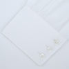 View 2 of product White Self-On-Self Herringbone Sea Island Quality Cotton Shirt with Regent Collar and 3-Button Cuffs