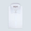 View 1 of product White Self-On-Self Herringbone Sea Island Quality Cotton Shirt with Regent Collar and 3-Button Cuffs