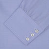 View 4 of product Blue Herringbone Sea Island Quality Cotton Shirt with T&amp;A Collar and 3-Button Cuffs