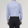 View 3 of product Blue Herringbone Sea Island Quality Cotton Shirt with T&amp;A Collar and 3-Button Cuffs