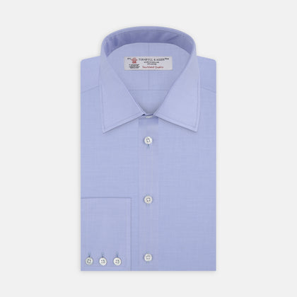Blue Sea Island Quality Cotton Twill Shirt with T&amp;A Collar and 3-Button Cuffs