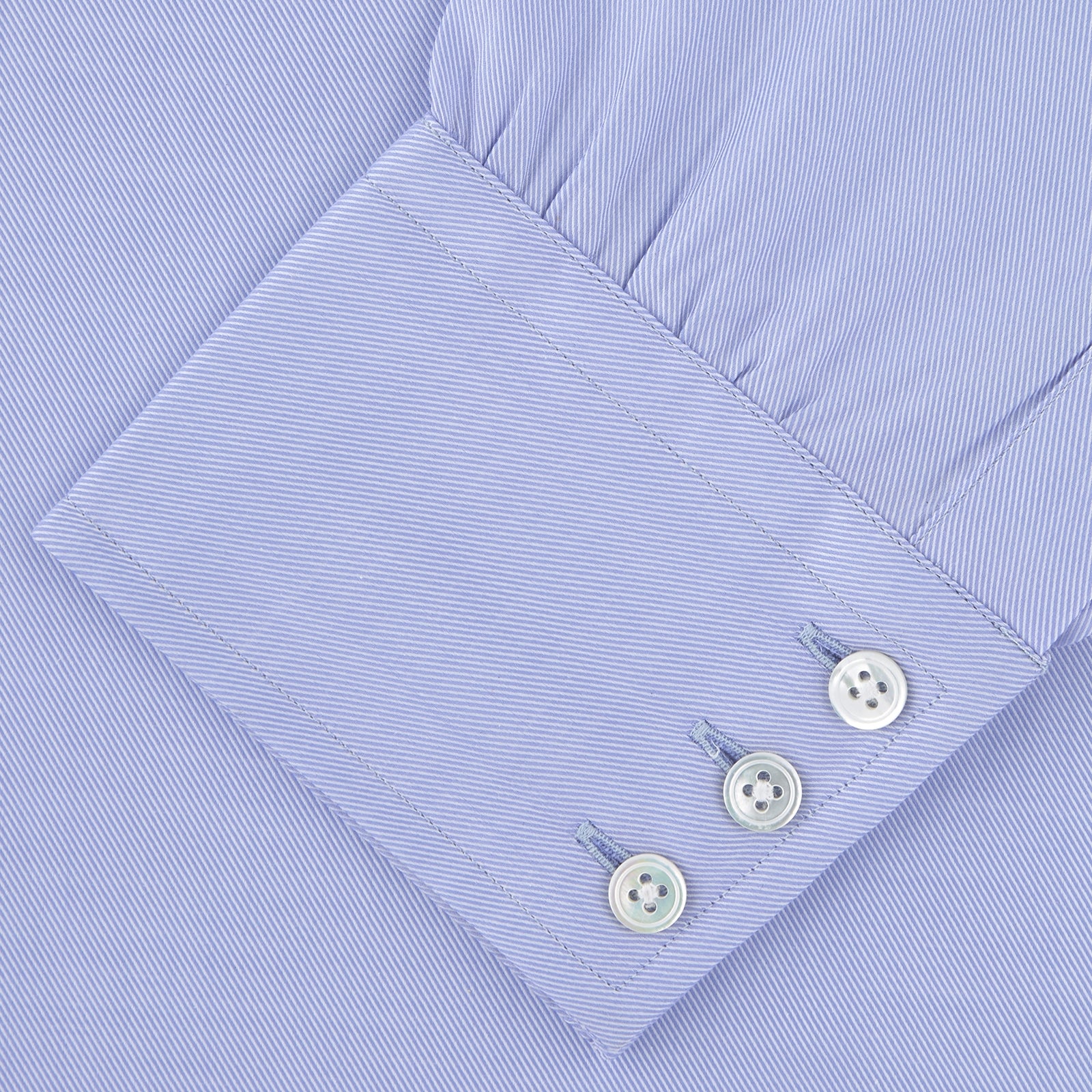 View 4 of product Blue Sea Island Quality Cotton Twill Shirt with T&amp;A Collar and 3-Button Cuffs