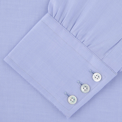 Blue Sea Island Quality Cotton Twill Shirt with T&amp;A Collar and 3-Button Cuffs Image 3