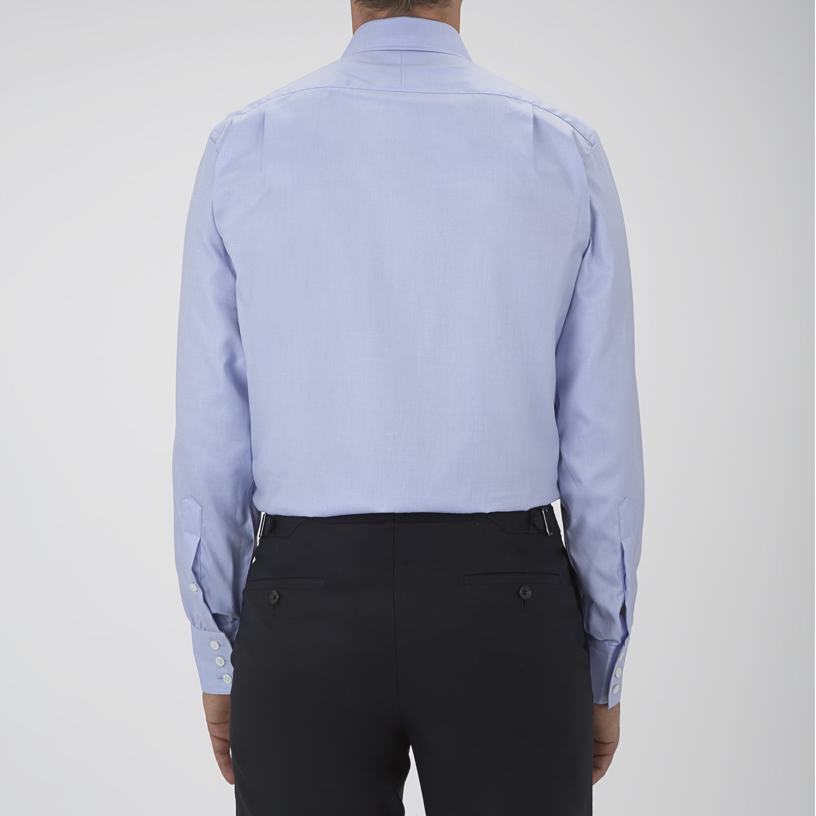 View 3 of product Blue Sea Island Quality Cotton Twill Shirt with T&amp;A Collar and 3-Button Cuffs