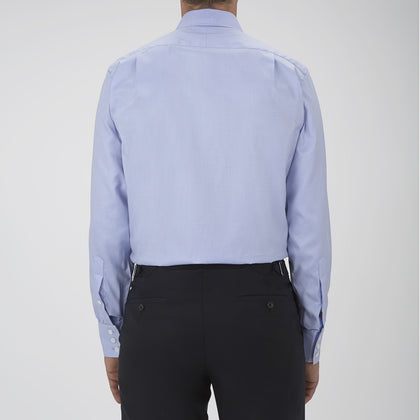 Blue Sea Island Quality Cotton Twill Shirt with T&amp;A Collar and 3-Button Cuffs Image 2