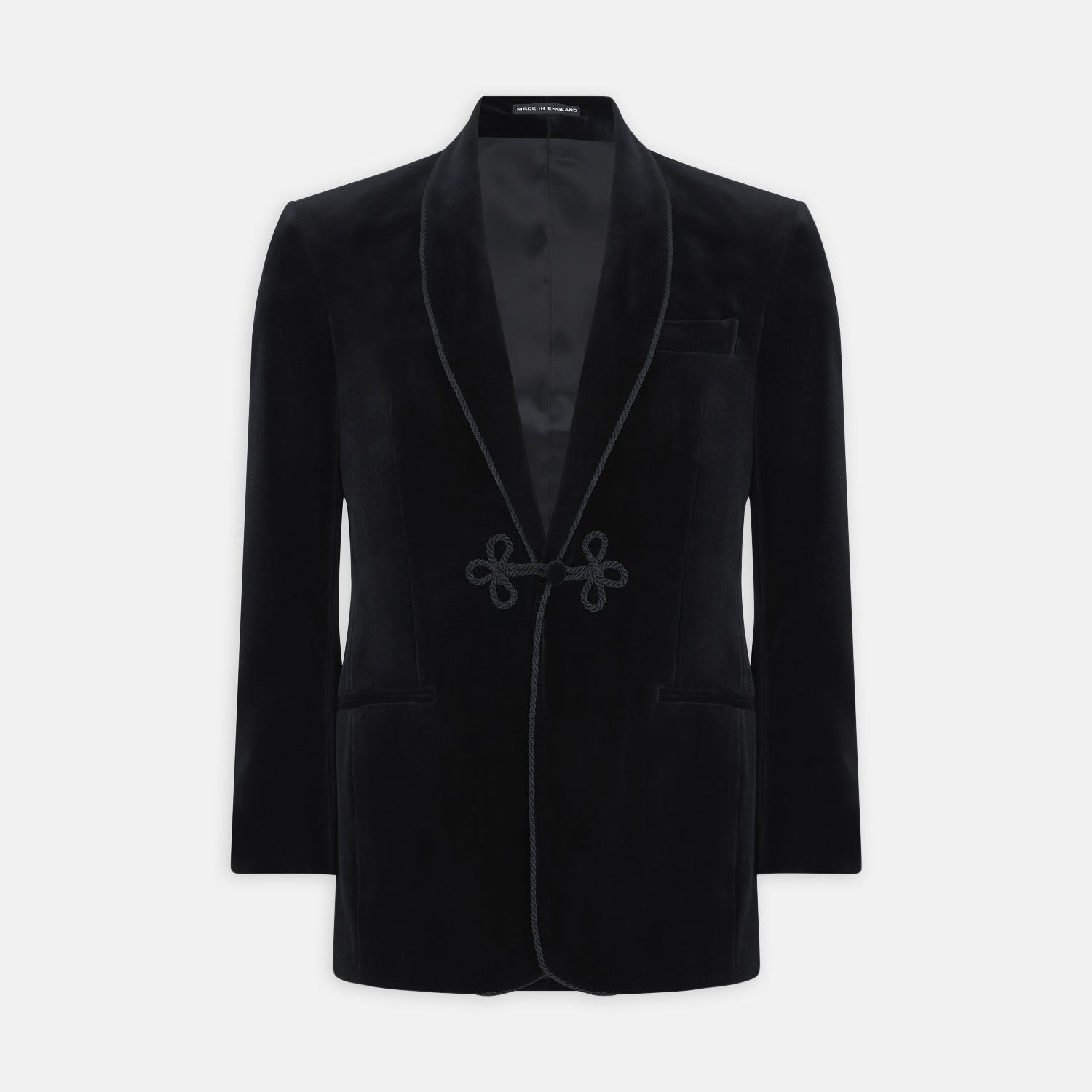 View 1 of product Black Single Breasted Velvet Smoking Jacket