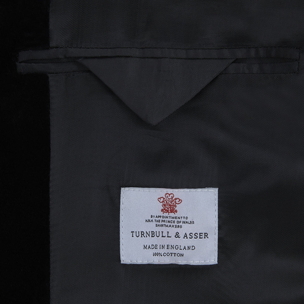 Black Single Breasted Velvet Smoking Jacket