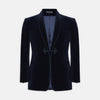 View 1 of product Navy Single Breasted Velvet Smoking Jacket