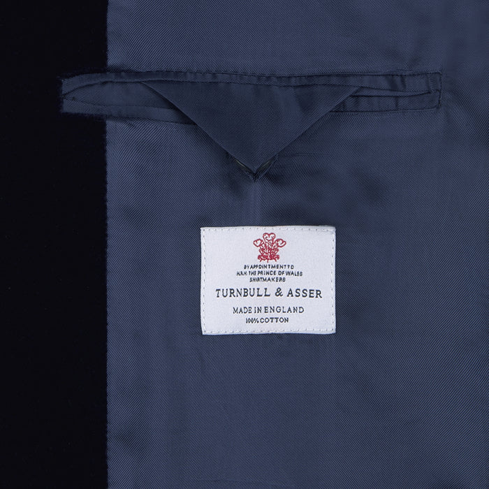 Navy Single Breasted Velvet Smoking Jacket Image 1