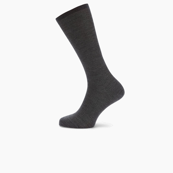 Dark Grey Mid-Length Merino Wool Socks Image 2