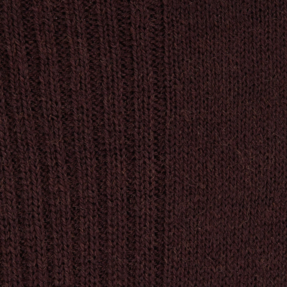 Maroon Mid-Length Merino Wool Socks