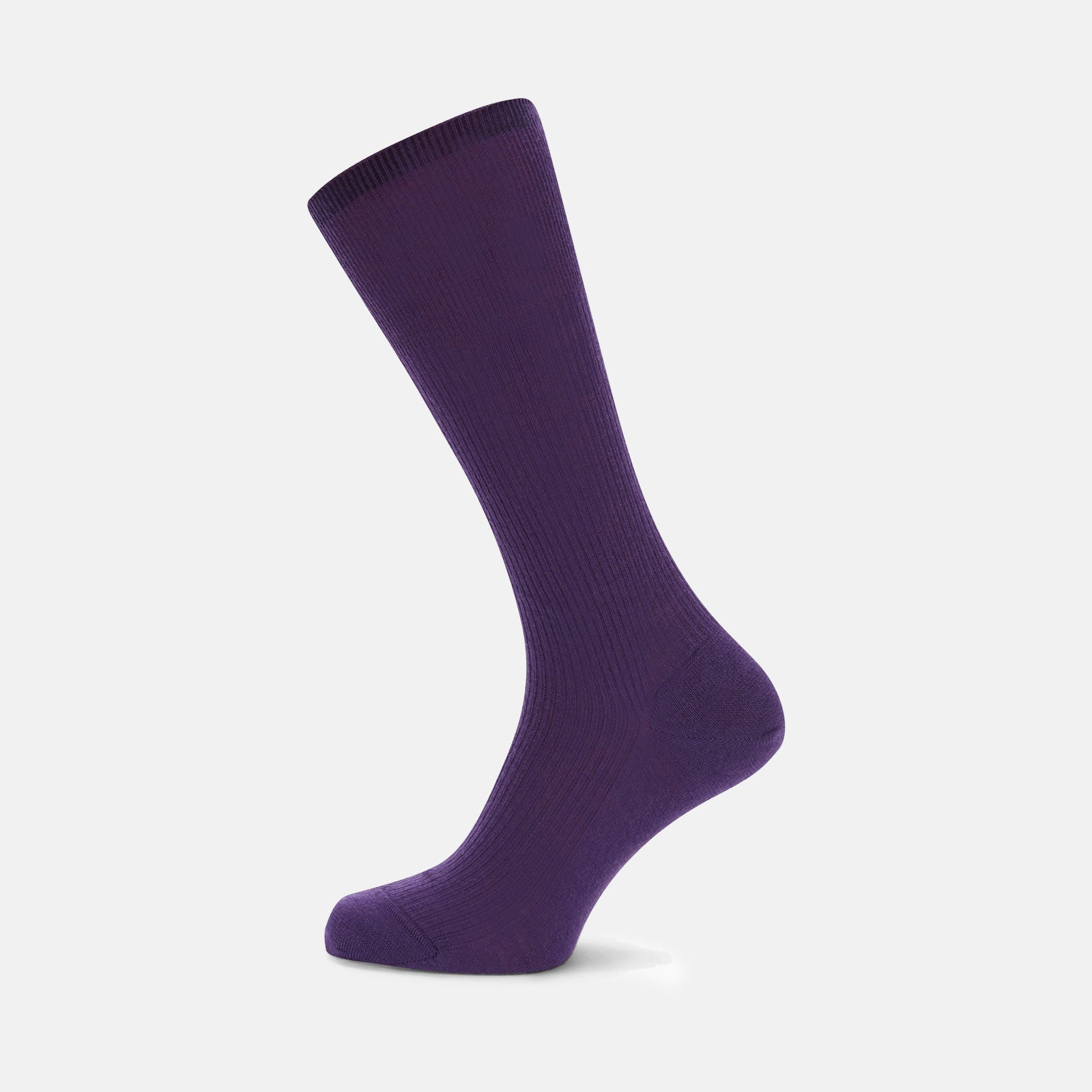 Dark Purple Mid-Length Merino Wool Socks
