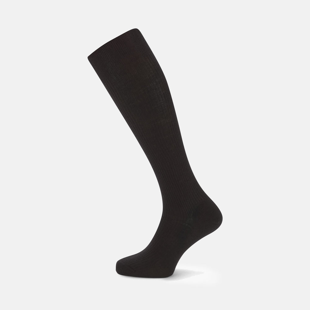Black Long Merino Wool Socks
