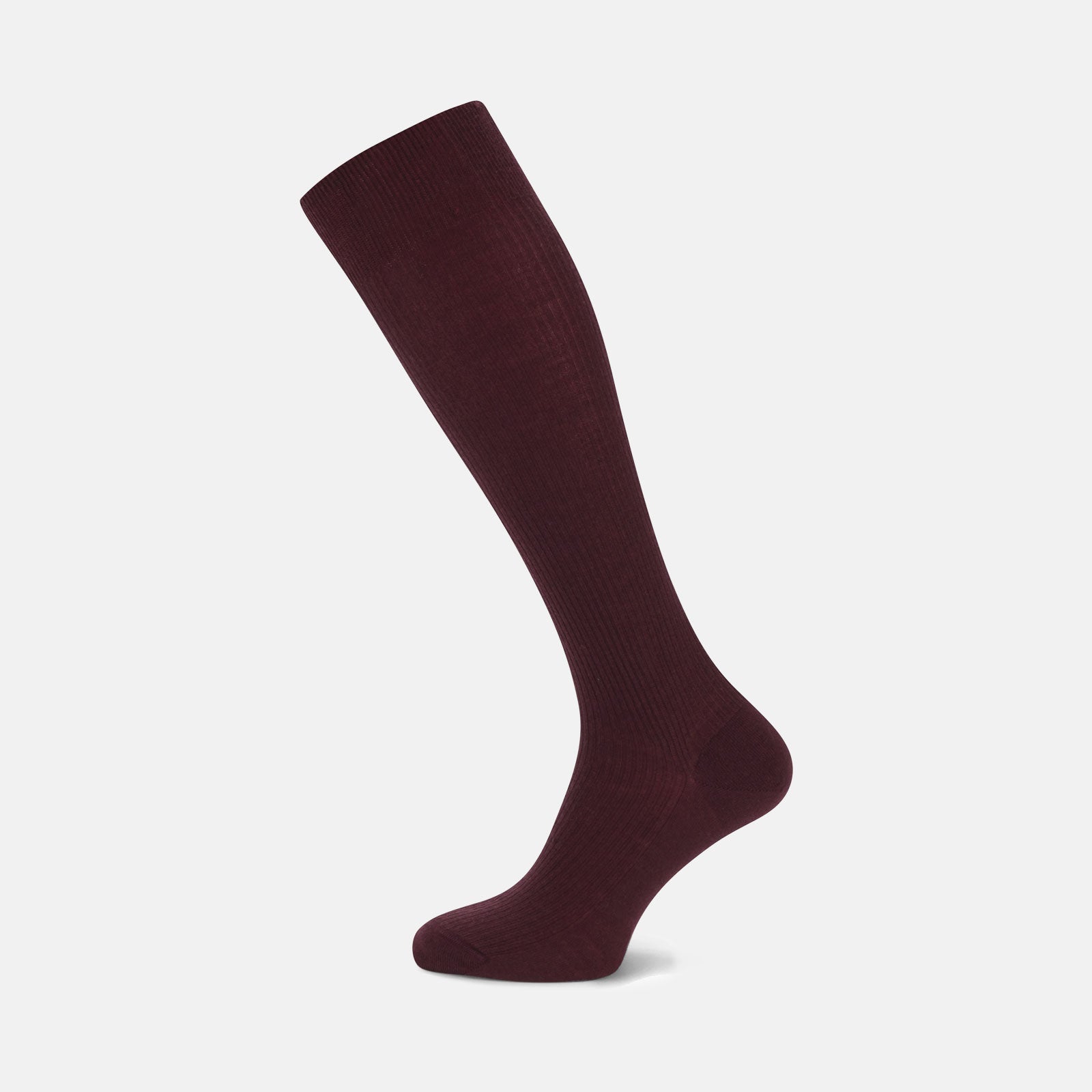 Maroon Long Merino Wool Socks | Turnbull & Asser