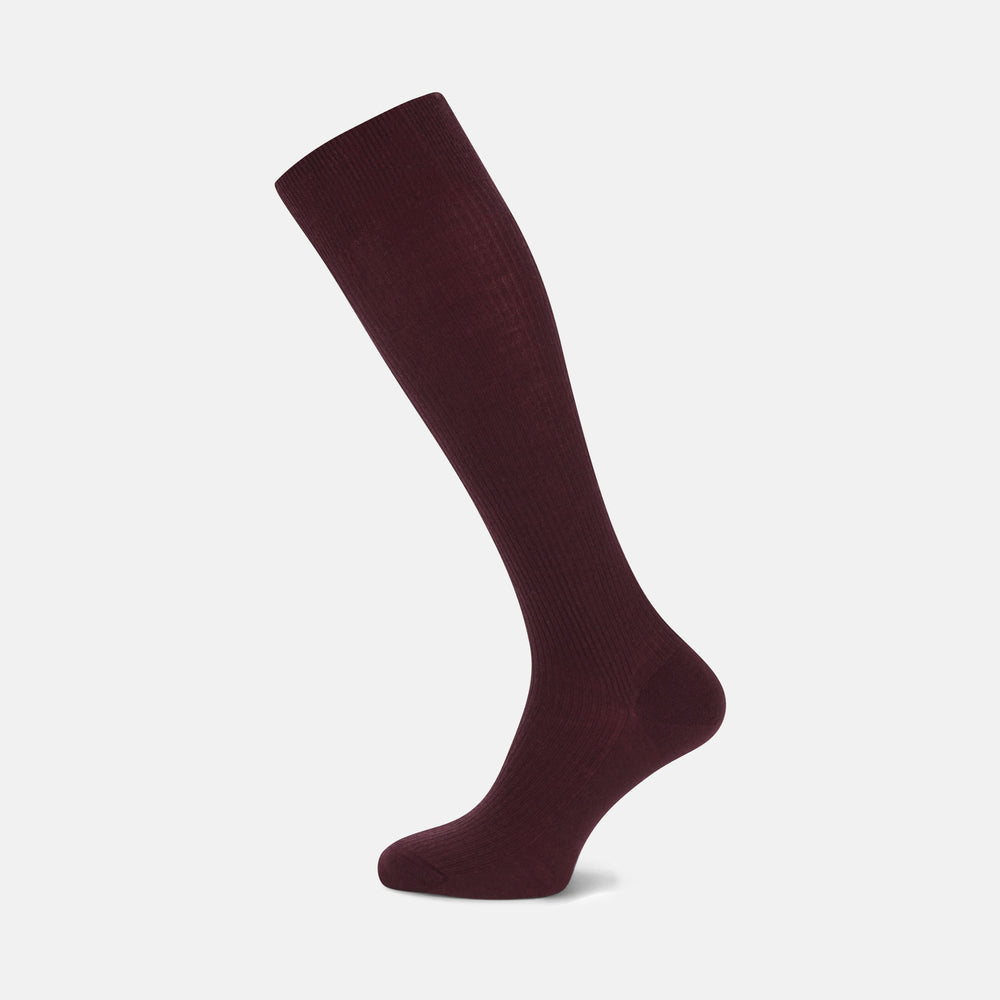 Maroon Long Merino Wool Socks