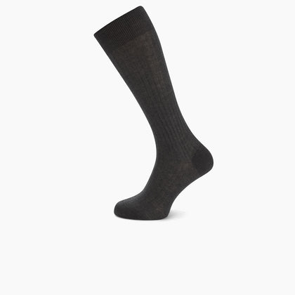 Dark Grey Long Cotton Socks Image 2