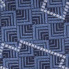 Geometric Blue and White Silk Tie
